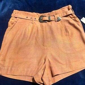 VENUS High Waist Orange Shorts with Belt